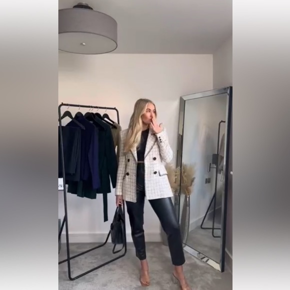 ZARA DOUBLE BREASTED TEXTURED WEAVE JACKET - Picture 2 of 16